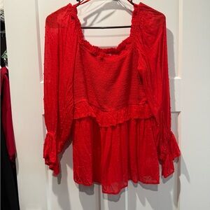 NWOT - Pink Lily red casual top